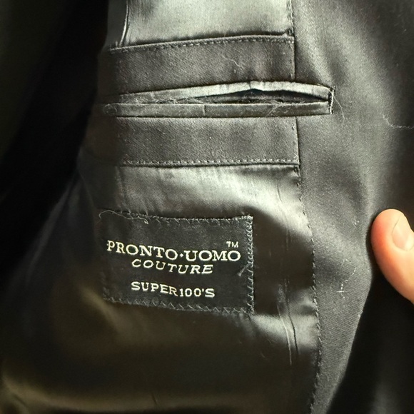 Pronto Uomo Classic Black Men's Suit - Picture 2 of 4